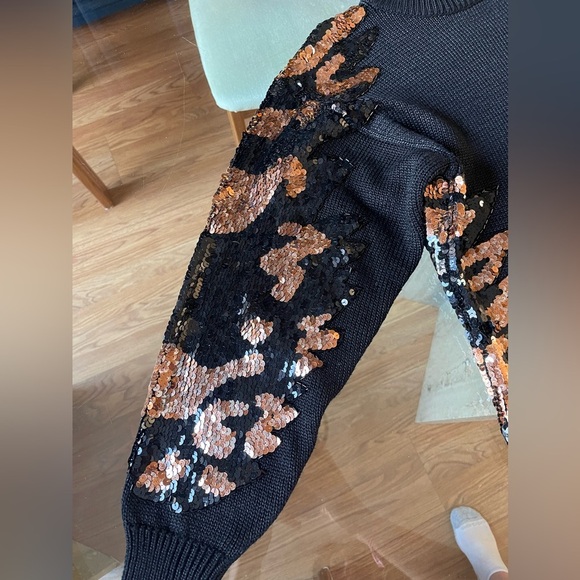 Nannell Vintage Sweater gorgeous gold and black sequins - Picture 10 of 12